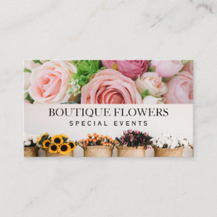 Tarjeta De Visita Flores en ollas   Hermosos Rosas