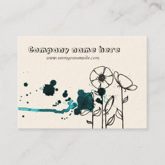 Tarjeta De Visita Flores enturbiadas, azules