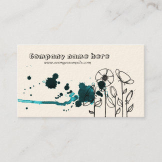 Tarjeta De Visita Flores enturbiadas, azules