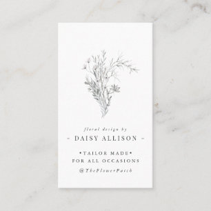 Tarjeta De Visita Flores esquemáticas de la Marina Azul   Mínimo mod