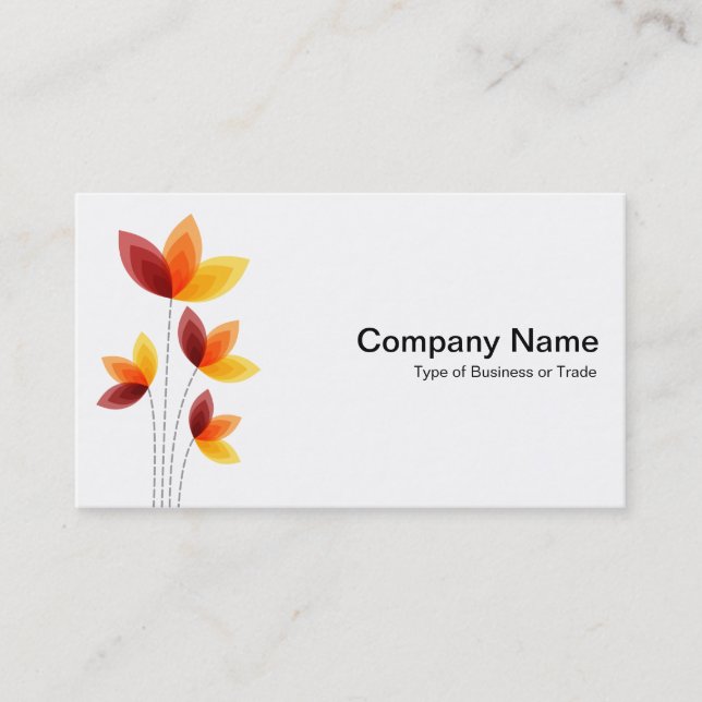 Tarjeta De Visita Flores estilizadas - Blanco (Anverso)