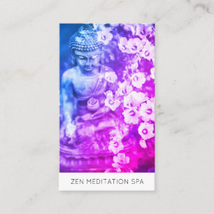 Tarjeta De Visita *~* Flores Floral QR código Ombre Buddha Meditaci