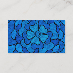 Tarjeta De Visita Flores florales abstractas sin foco color azul neg
