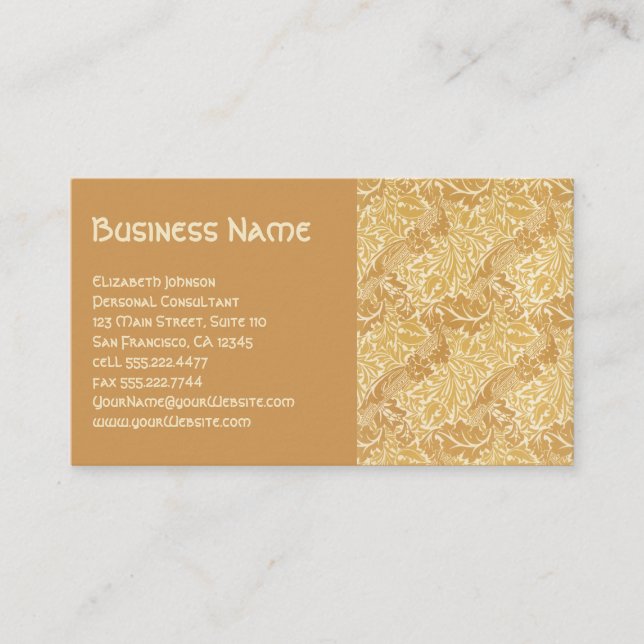 Tarjeta De Visita Flores Florales Antiguas Victorianas de William Mo (Anverso)