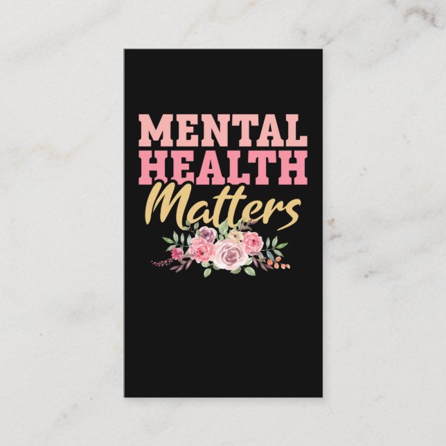 Tarjeta De Visita Flores florales curadas de salud mental (Anverso)