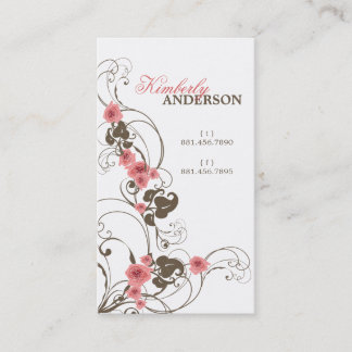 Tarjeta De Visita Flores florales de los rosas de la naturaleza
