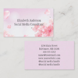Tarjeta De Visita Flores florales rosadas Femenino para ella