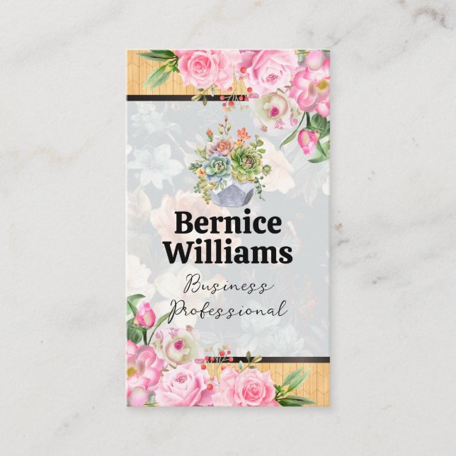 Tarjeta De Visita Flores florecientes (Anverso)