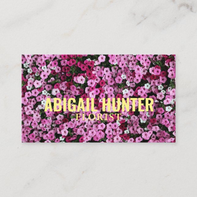 Tarjeta De Visita "Flores florecientes" personalizadas (estadouniden (Anverso)