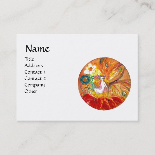 Tarjeta De Visita FLORES FLORES Fantasía Blanca Amarilla Roja (Anverso)