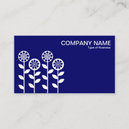 Tarjeta De Visita Flores geométricas - Blanco sobre la Marina Dp