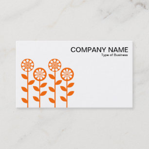 Tarjeta De Visita Flores geométricas - Naranja en blanco