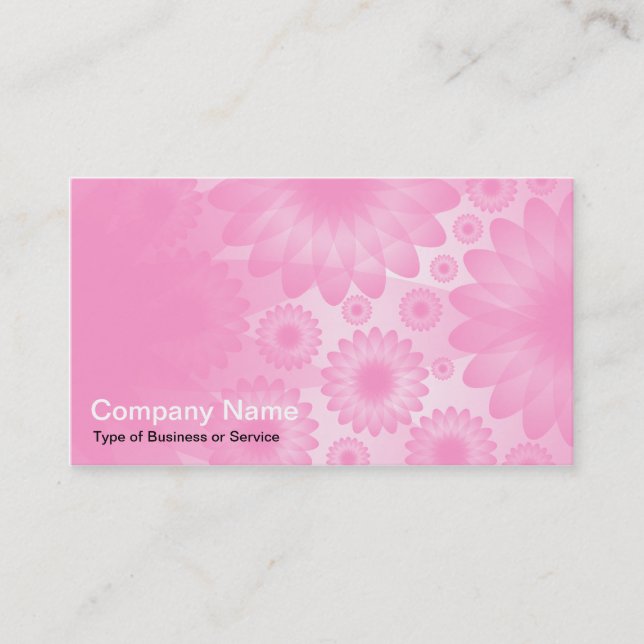 Tarjeta De Visita Flores geométricas - Rosa con gris (Anverso)