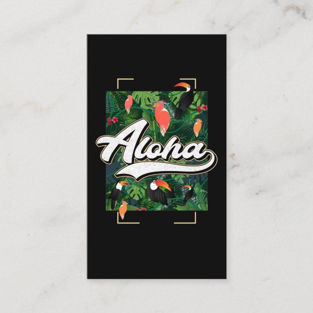 Tarjeta De Visita Flores hawaianas Toucan Aloha Hawaii Beach (Anverso)
