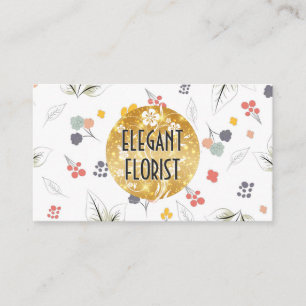 Tarjeta De Visita Flores ilustrativas Elementos florales