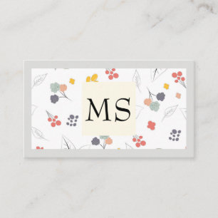 Tarjeta De Visita Flores ilustrativas Elementos florales