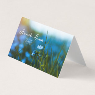 Tarjeta De Visita flores macro en el campo, para floristería, tarjet