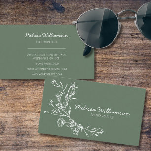 Tarjeta De Visita Flores minimalistas reunidas