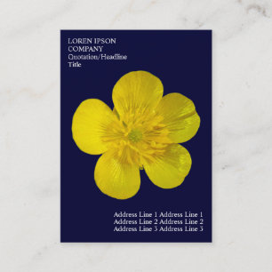 Tarjeta De Visita Flores mínimas - Buttercup - Azul marino profundo