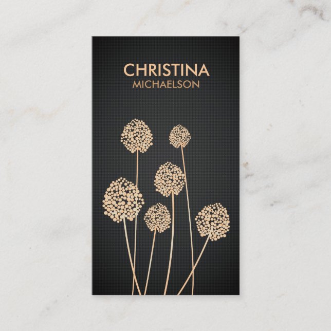 Tarjeta De Visita FLORES MOD en ORO (Anverso)