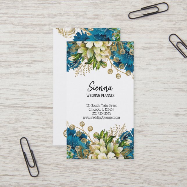 Tarjeta De Visita Flores modernas de Moda de vidrio (Anverso/Reverso In Situ)