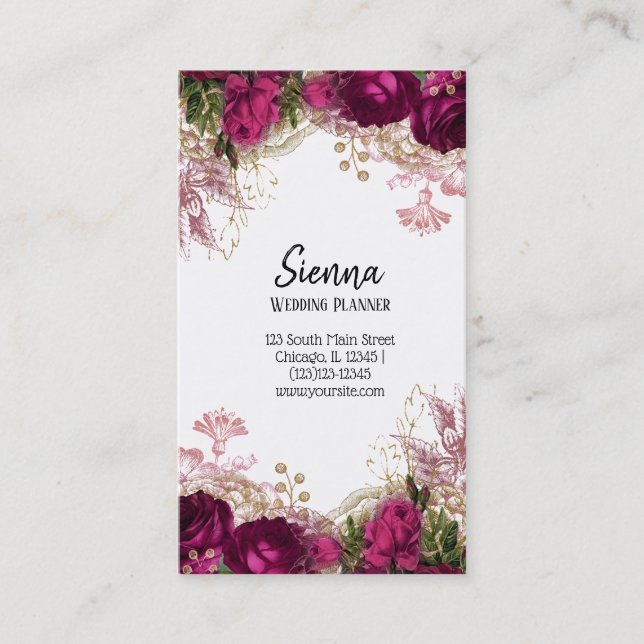Tarjeta De Visita Flores modernas de Moda de vidrio (Anverso)