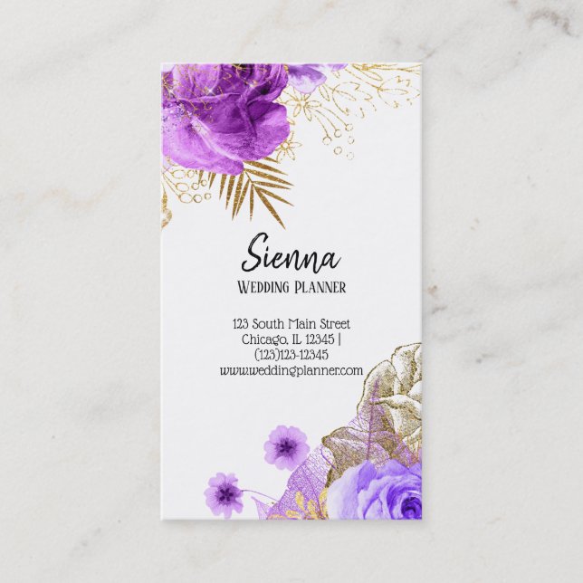 Tarjeta De Visita Flores modernas de Moda de vidrio (Anverso)