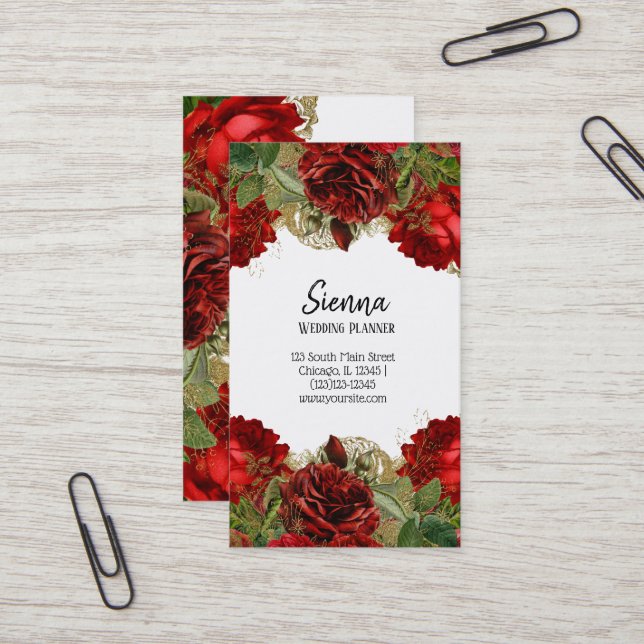 Tarjeta De Visita Flores modernas de Moda de vidrio (Anverso/Reverso In Situ)