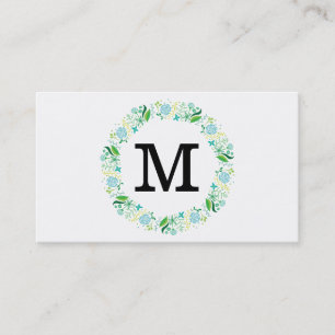 Tarjeta De Visita Flores   Monograma