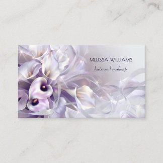 Tarjeta De Visita Flores Moradas de Lujo