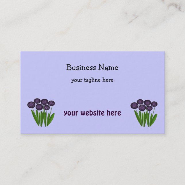 Tarjeta De Visita Flores moradas modernas (Anverso)