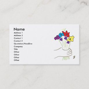 Tarjeta De Visita Flores, nombre, dirección 1, dirección 2, contac