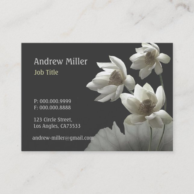 Tarjeta De Visita Flores orientales artísticos Waterlilies de Lotus (Anverso)