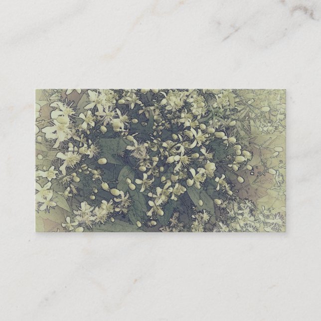 Tarjeta De Visita Flores pequeñas blancas de clematis (Anverso)