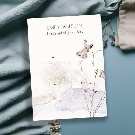 Tarjeta De Visita Flores Presionadas purpurinas Excedentes 2 Pantall