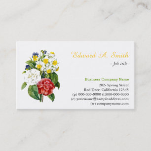 Tarjeta De Visita flores profesionales coloridas vintage bonitas
