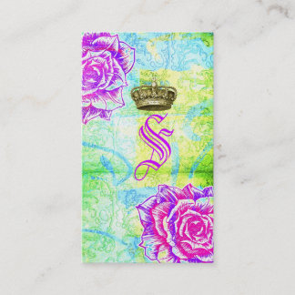 Tarjeta De Visita Flores púrpuras del jardín de la corona vibrante