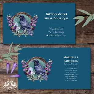 Tarjeta De Visita Flores púrpuras Flores Celestiales Raven Crístales