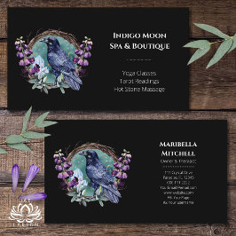 Tarjeta De Visita Flores púrpuras Flores Celestiales Raven Crístales