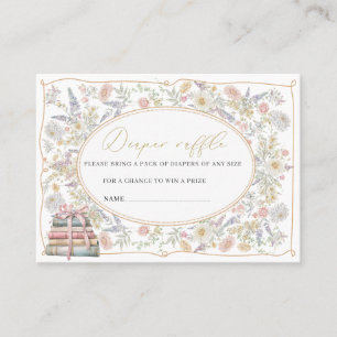 Tarjeta De Visita Flores retro de acuarela con lazo de cinta shower 