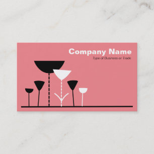Tarjeta De Visita Flores retro - Rosa profundo