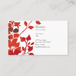 Tarjeta De Visita Flores rojas modernas de la acuarela floral en