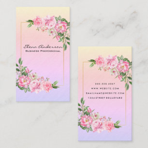Tarjeta De Visita Flores rosa blandas