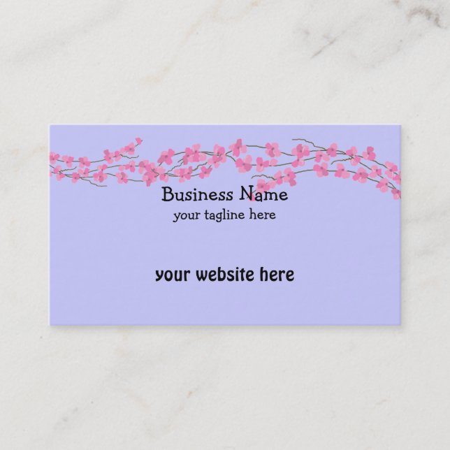 Tarjeta De Visita Flores rosadas (Anverso)