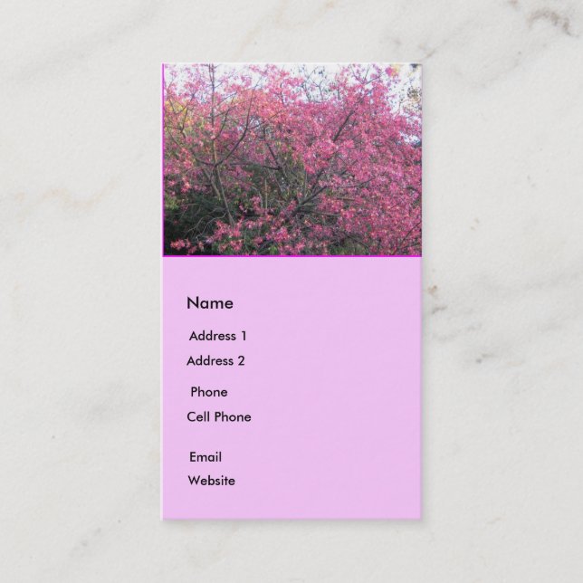 Tarjeta De Visita Flores rosadas (Anverso)