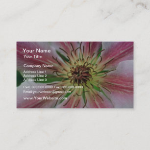 Tarjeta De Visita Flores rosadas delicadas amarillas