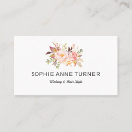 Tarjeta De Visita Flores rosadas Estilo de pelo de maquillaje profes