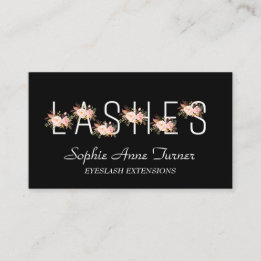Tarjeta De Visita Flores rosadas modernas Carta Extensiones EyeLash
