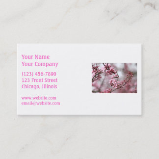 Tarjeta De Visita Flores rosados en foto de la primavera