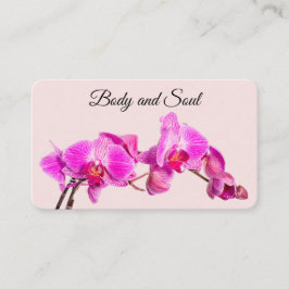 Tarjeta De Visita Flores rosas en un spa y producto corporal hechos